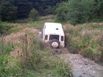 Landie 110 in the soup!
